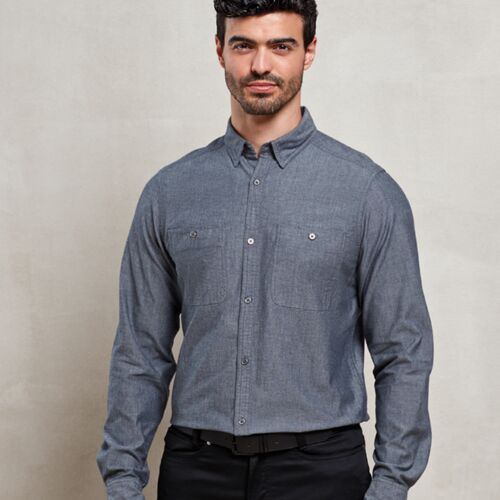 Premier Fairtrade Organic Long Sleeve Chambray Shirt Thumbnail