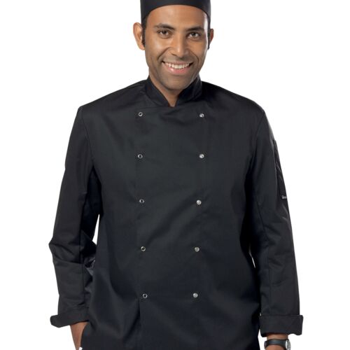 Dennys Dennys Long Sleeve Press Stud Chef's Jacket DE001 Dennys Long Sleeve Press Stud Chef's Jacket Thumbnail