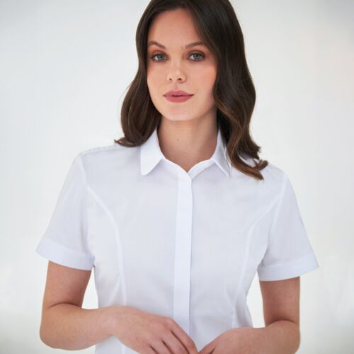 Brook Taverner Brook Taverner Ladies Soave Short Sleeve Poplin Shirt BK133 Brook Taverner Ladies Soave Short Sleeve Poplin Shirt Thumbnail