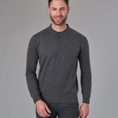 Brook Taverner Brook Taverner Casper Knitted Long Sleeve Polo Shirt BK556 Brook Taverner Casper Knitted Long Sleeve Polo Shirt Thumbnail