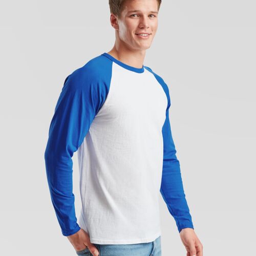 Fruit of the Loom Long sleeve baseball T SS028 Long sleeve baseball T Thumbnail