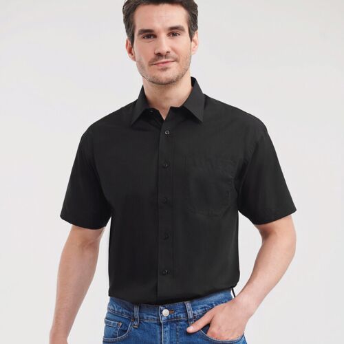Russell Collection Short sleeve polycotton easycare poplin shirt J935M Short sleeve polycotton easycare poplin shirt Thumbnail