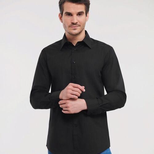 Russell Collection Long sleeve polycotton easycare fitted poplin shirt J924M Long sleeve polycotton easycare fitted poplin shirt Thumbnail