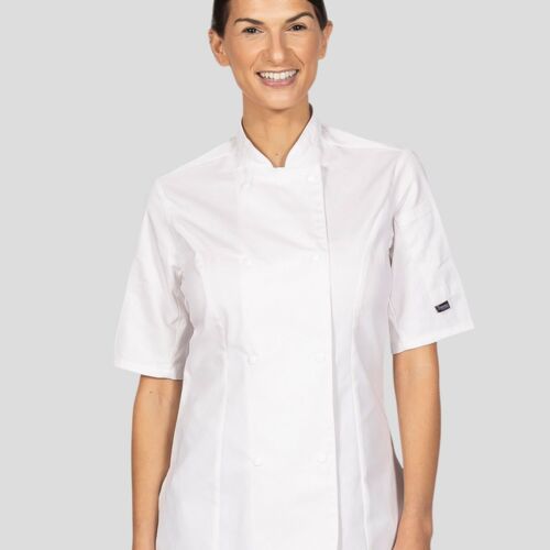Ladies' Short Sleeve Fitted Chef's Jacket Thumbnail