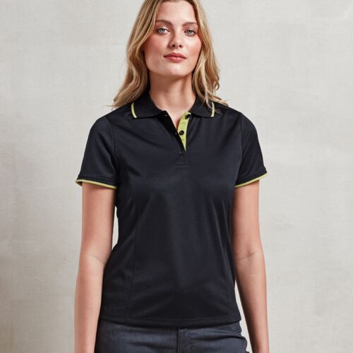 Premier Premier Ladies Contrast Coolchecker® Piqué Polo Shirt PR619 Premier Ladies Contrast Coolchecker® Piqué Polo Shirt Thumbnail