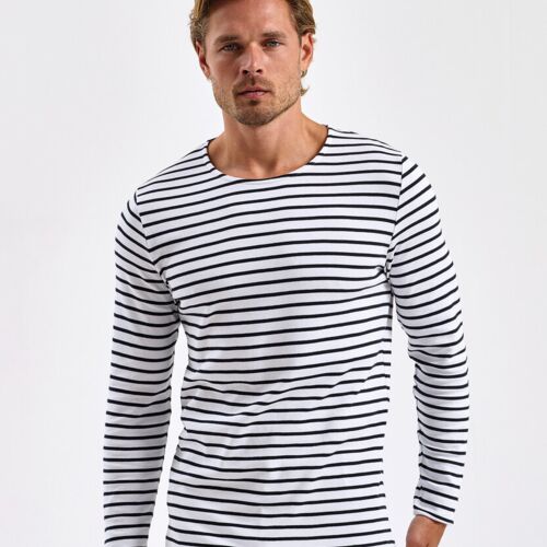 Asquith & Fox Men's Marinière coastal long sleeve tee AQ070 Men's Marinière coastal long sleeve tee Thumbnail