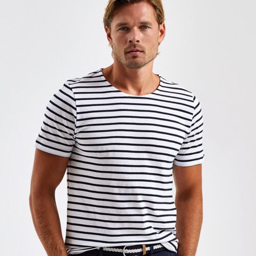 Asquith & Fox Men's Marinière coastal short sleeve tee AQ072 Men's Marinière coastal short sleeve tee Thumbnail