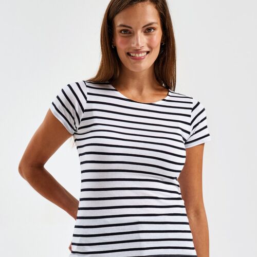 Asquith & Fox Women's Marinière coastal short sleeve tee AQ073 Women's Marinière coastal short sleeve tee Thumbnail