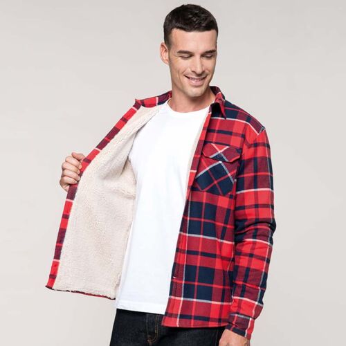 Kariban Sherpa-lined checked shirt jacket KB579 Sherpa-lined checked shirt jacket Thumbnail